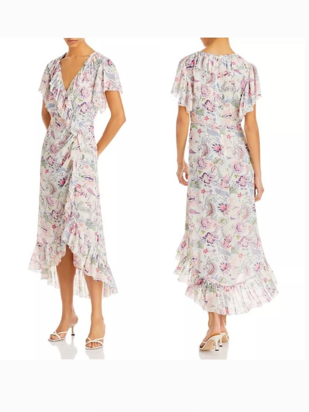 Cinq a Sept Sheila Floral Ruffle Dress - Size 6 Summer Wedding Party